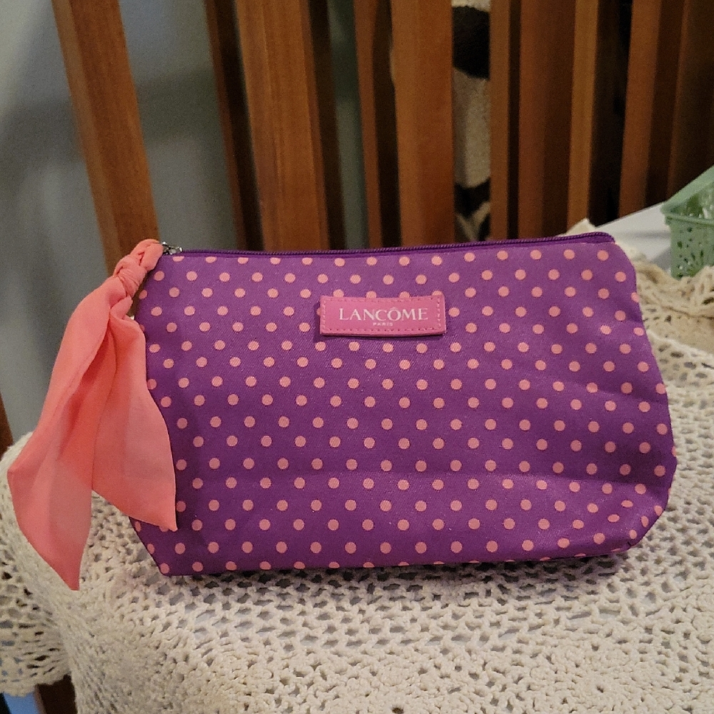 Purple~Pink Polka Dot Lancome bag
